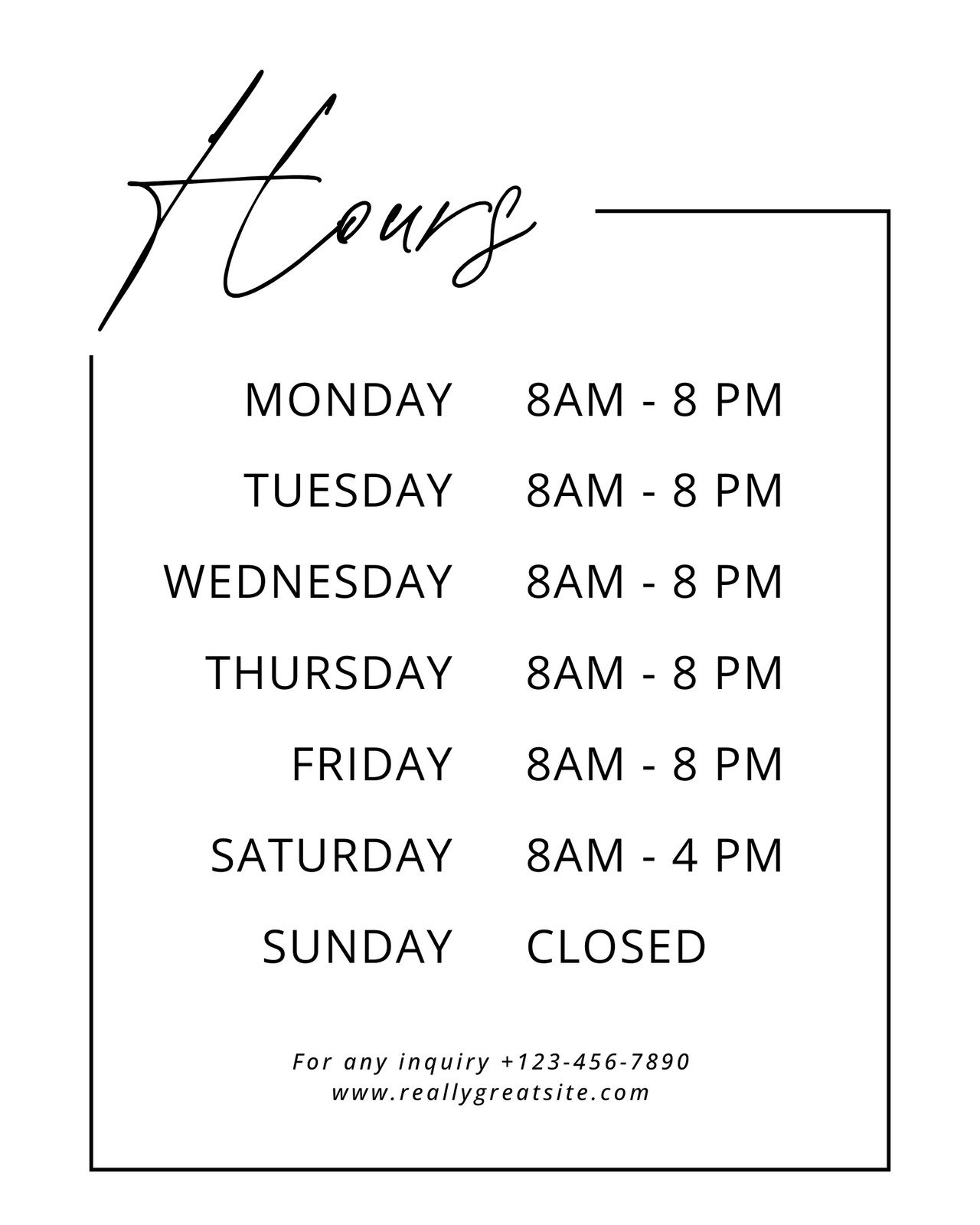 Free And Customizable Opening Hour Templates Canva