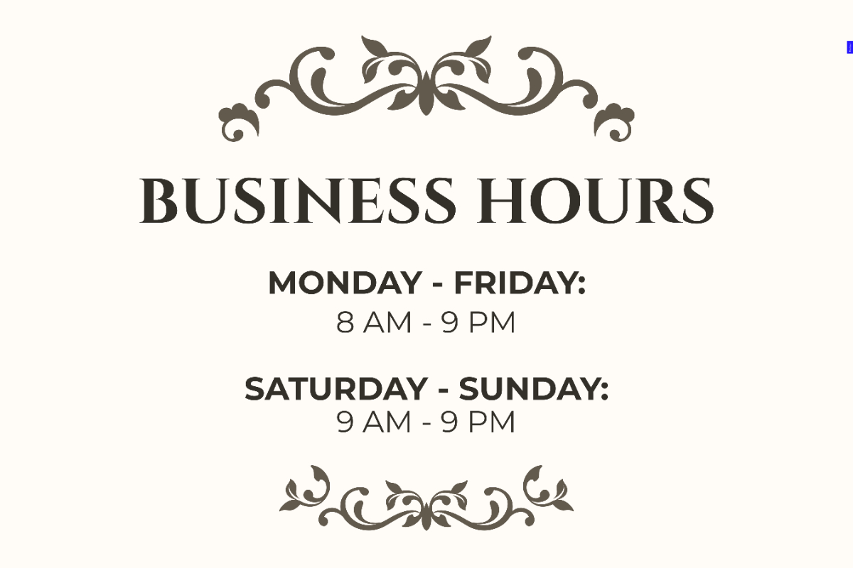 Business Hour Signs Printable