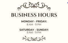 Free Business Hours Sign Template To Edit Online