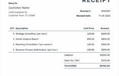 Free Business Receipt Template Docelf
