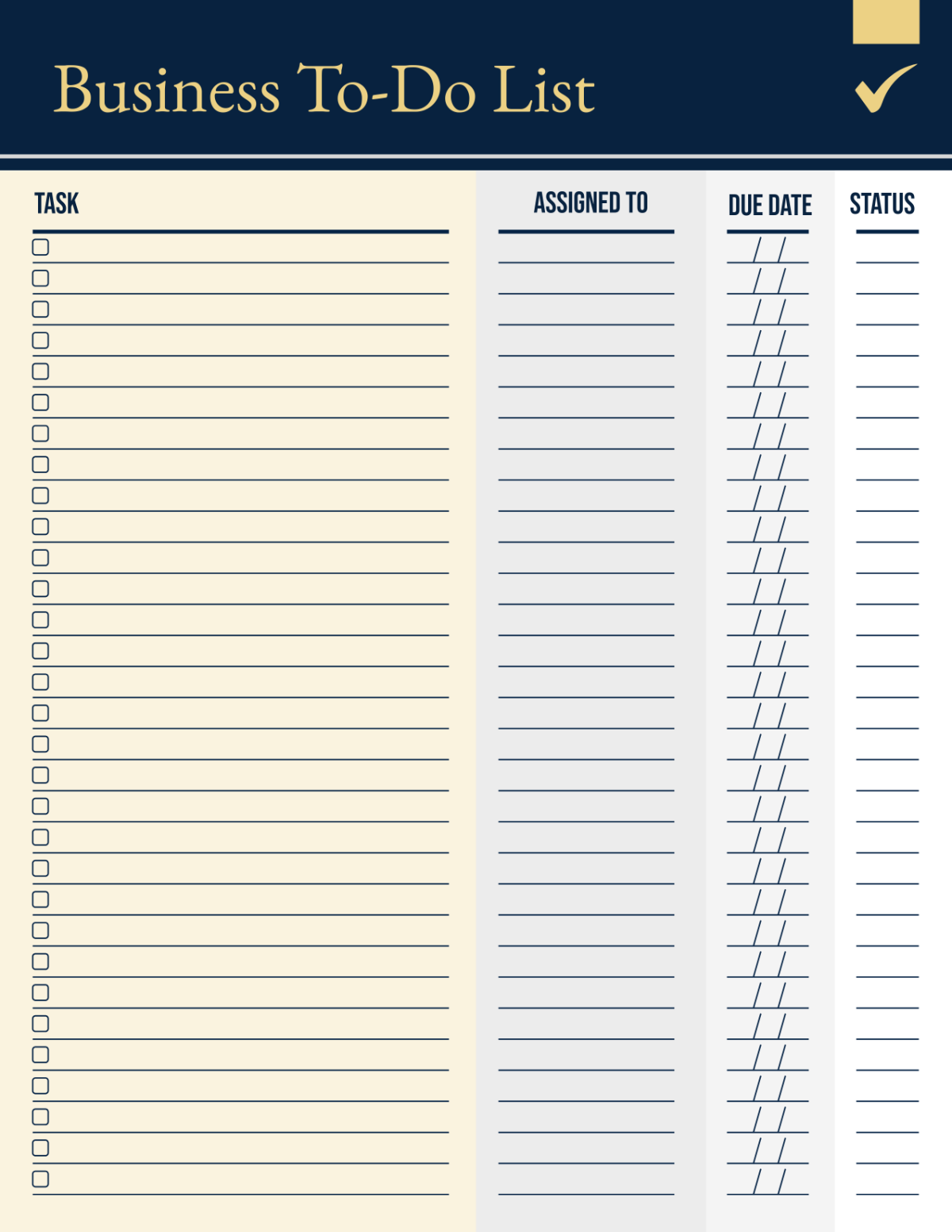 Free Business To Do List Template To Edit Online
