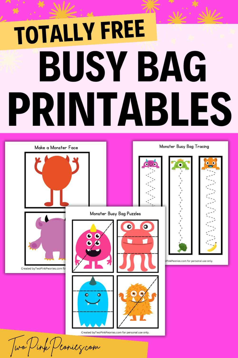 Free Busy Bag Printables Two Pink Peonies