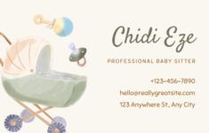 Free Custom Printable Babysitting Business Cards Canva