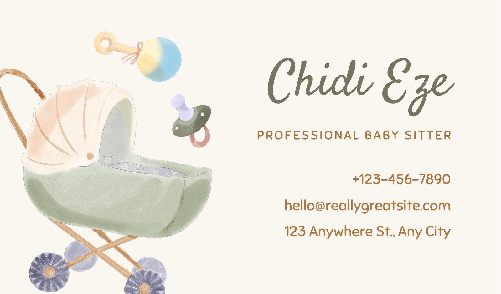 Free Custom Printable Babysitting Business Cards Canva