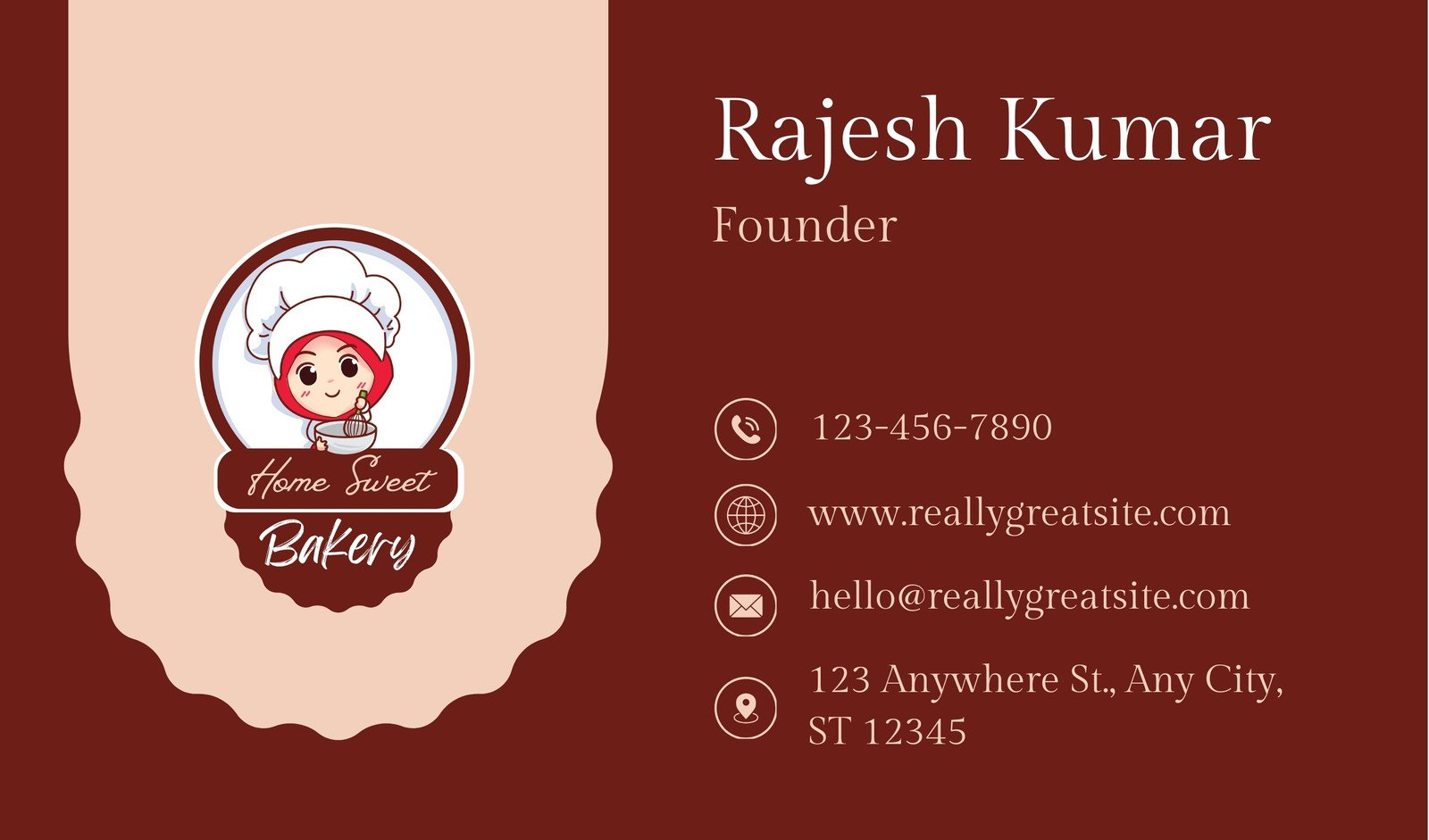 Printable Home Bakery Business Cards