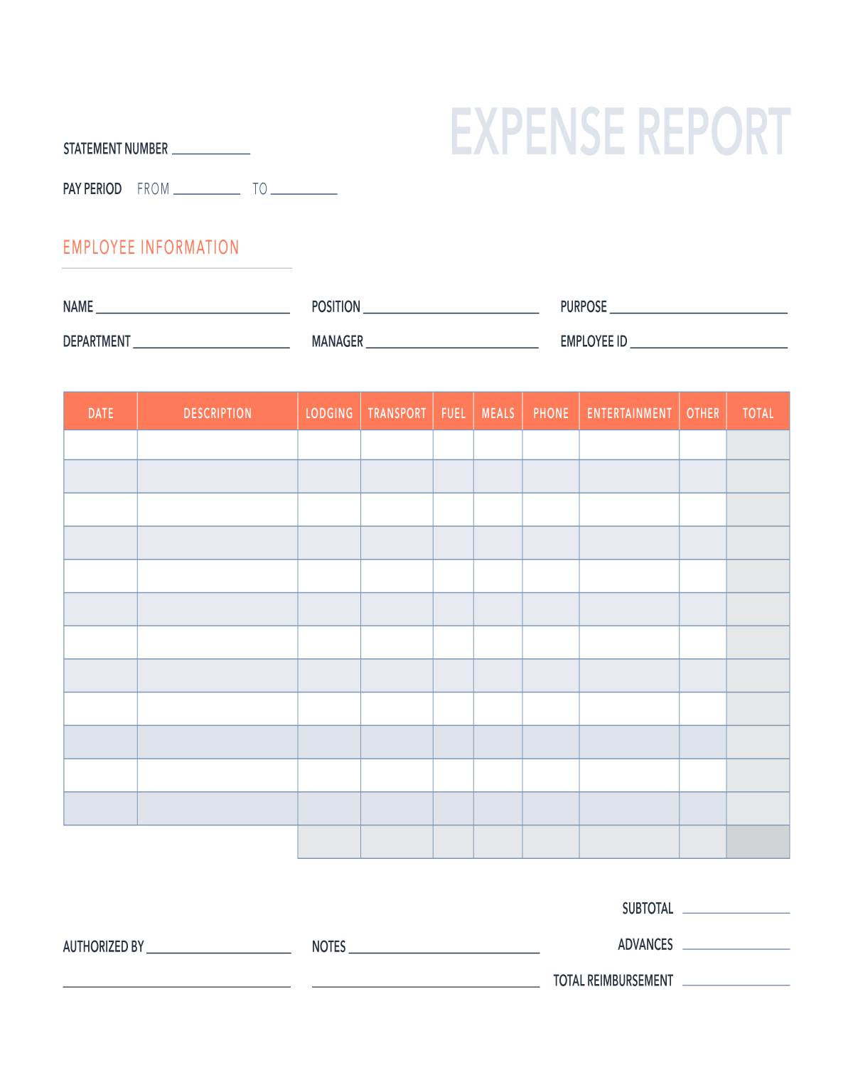 Free Printable Business Expense Tracker