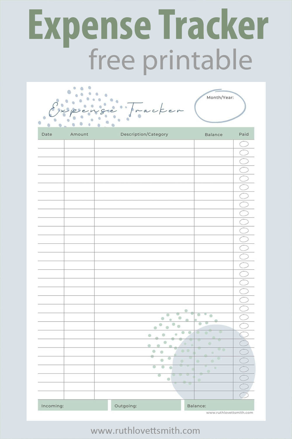 Printable Business Expense Tracker