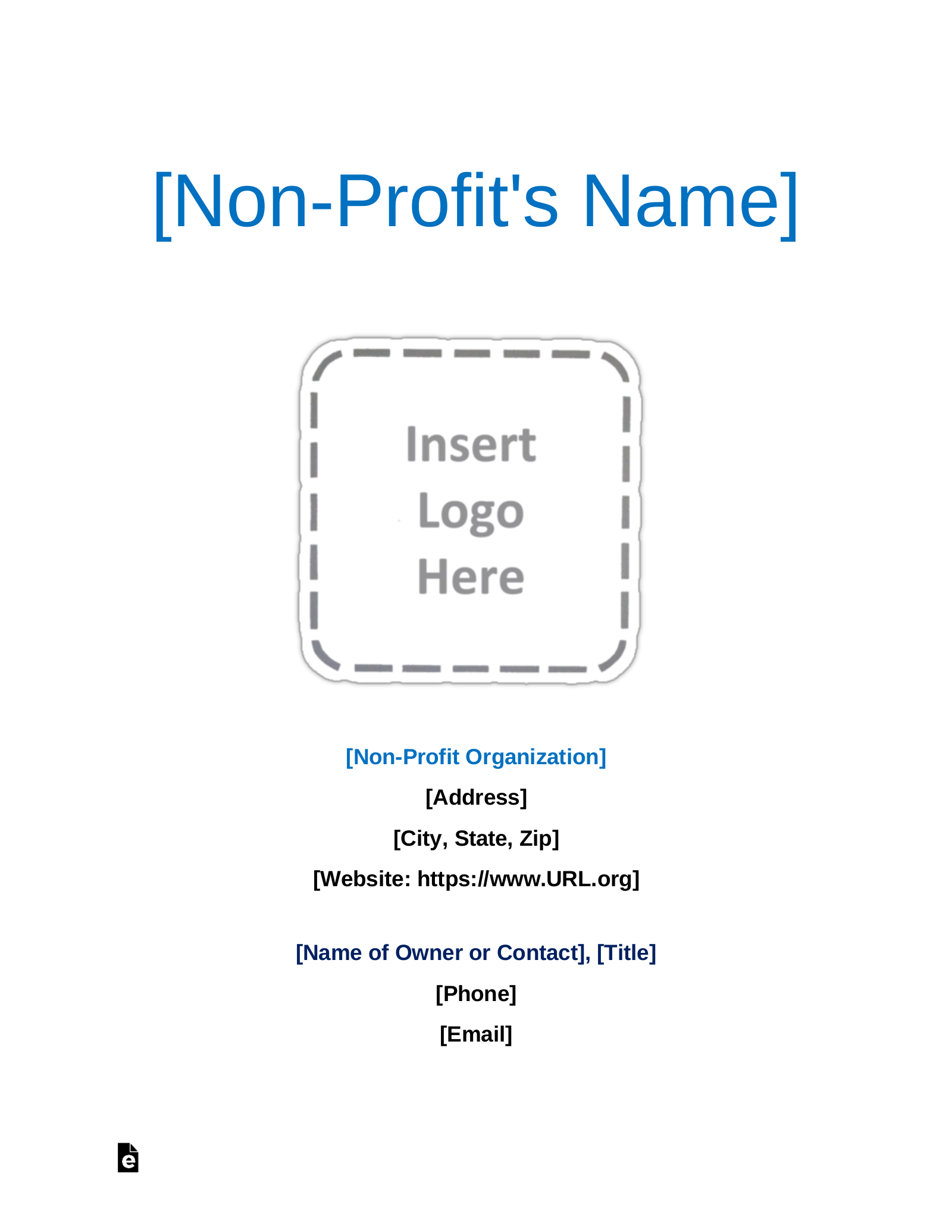 Printable Nonprofit Business Plan Template