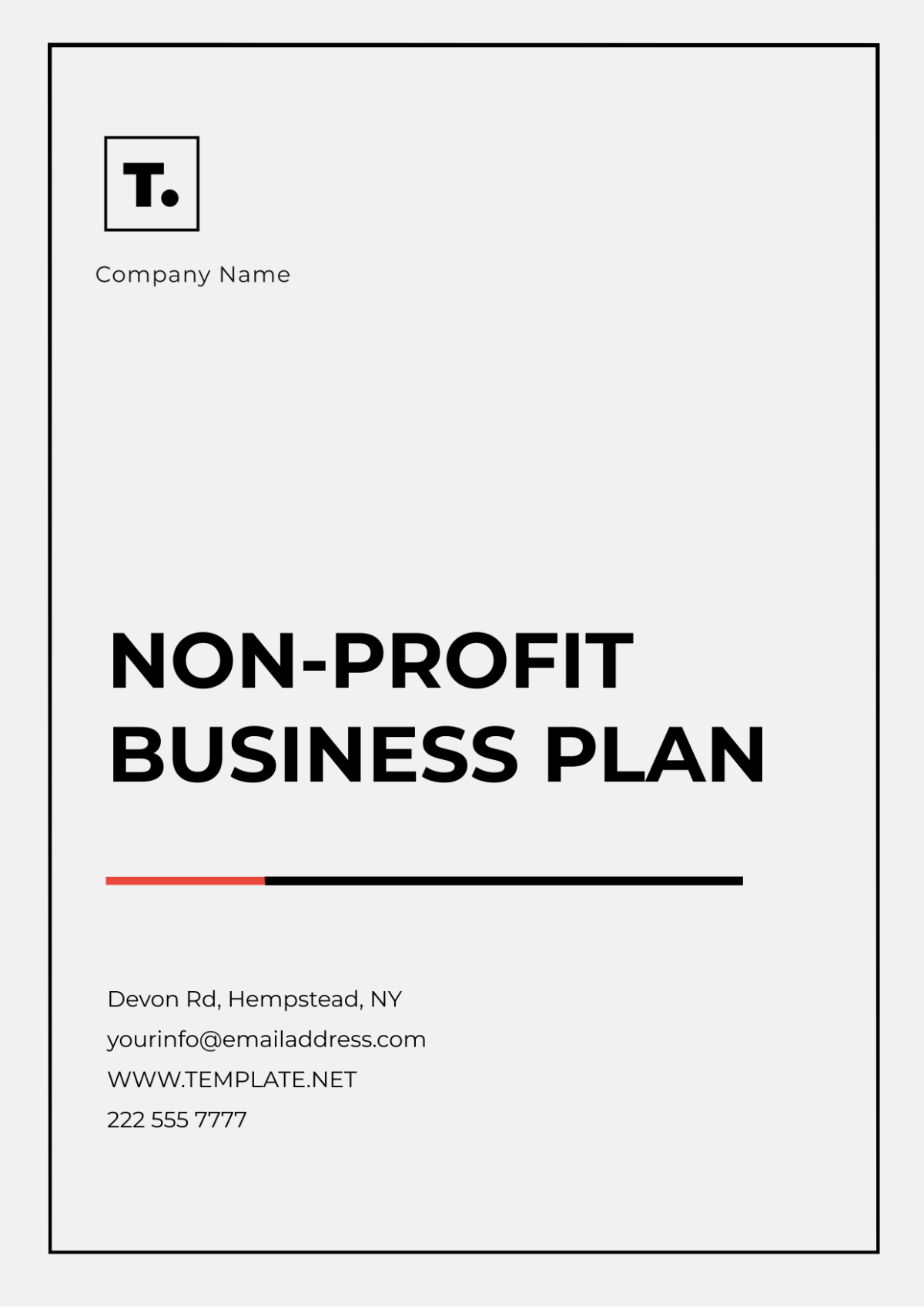 Free Non Profit New Business Plan Printable Template To Edit Online