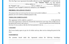 Free One Page Lease Agreement Templates