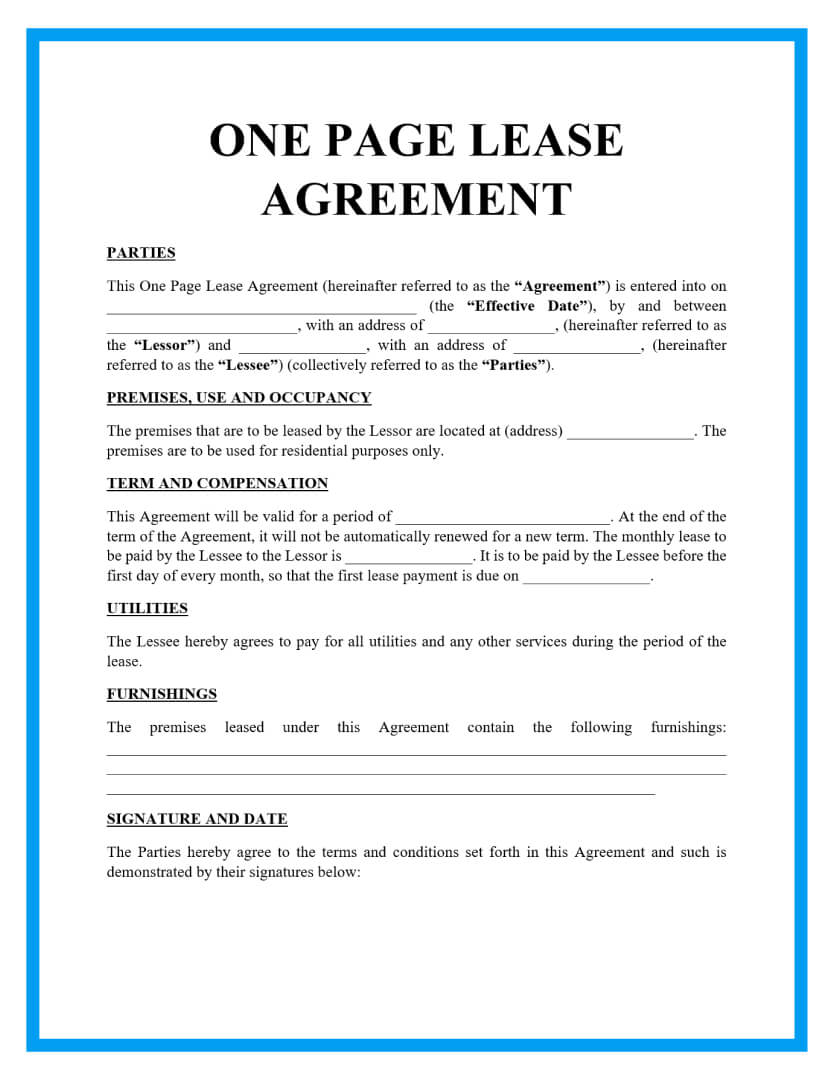 Printable Business Lease Agreement