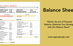 Free Printable Balance Sheet Templates Excel Word PDF