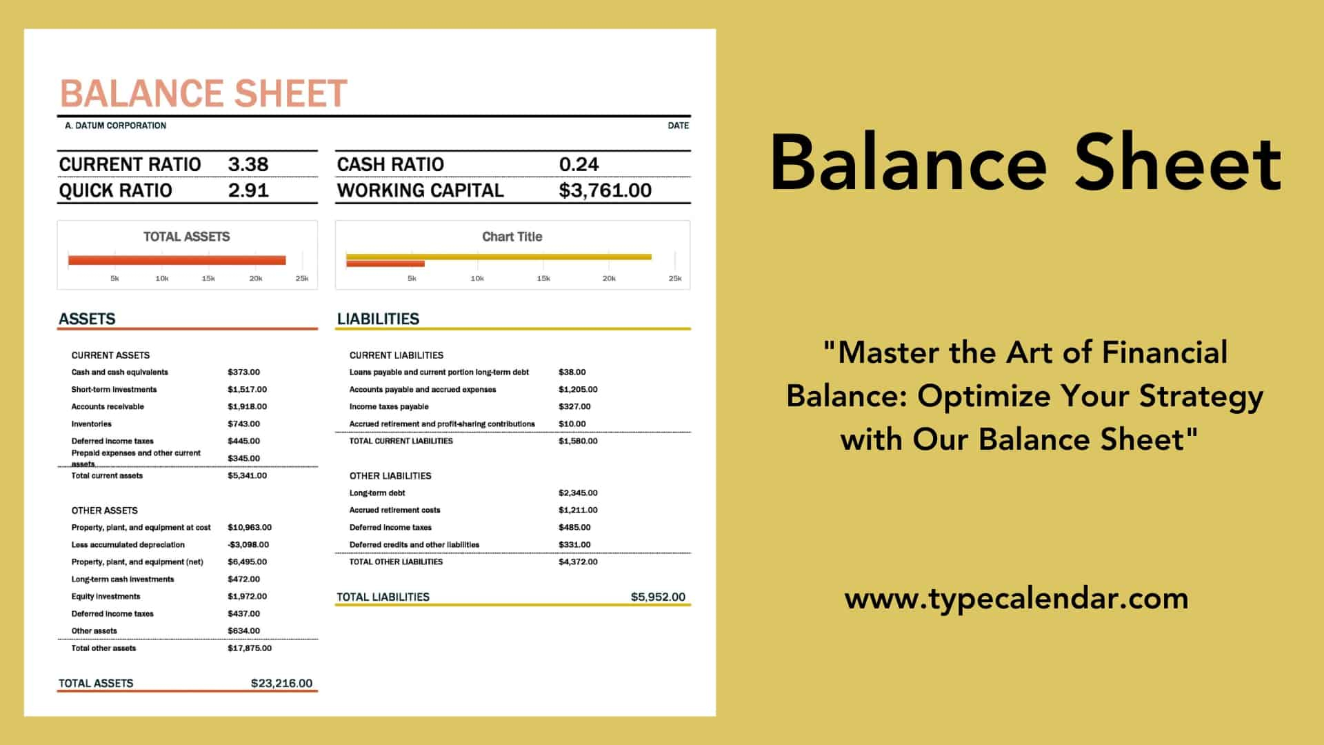 Printable Small Business Balance Sheet Template