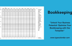 Free Printable Bookkeeping Templates Excel PDF Word