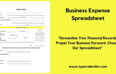 Free Printable Business Expense Spreadsheet Templates PDF Word Excel