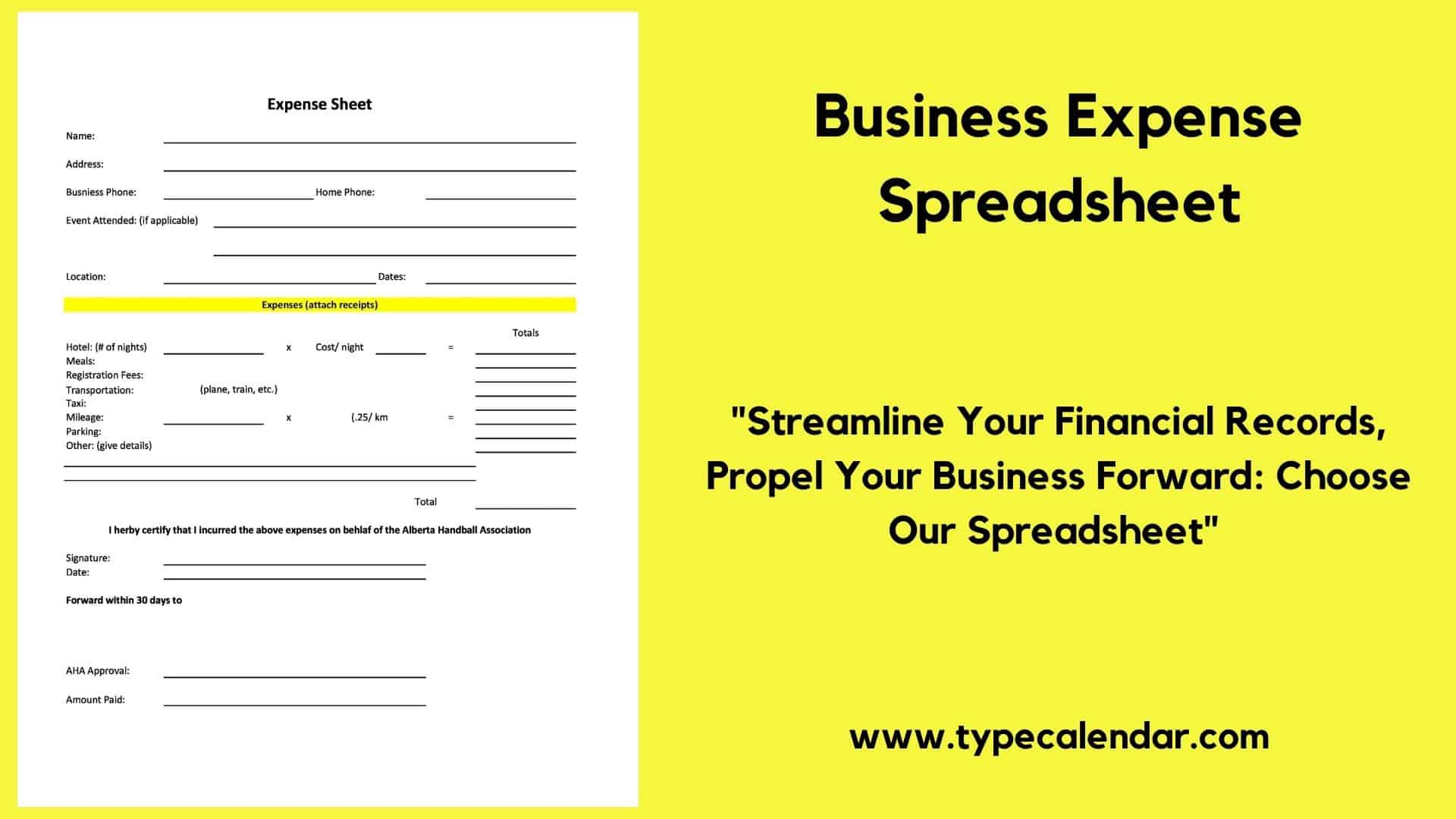 Printable Spreadsheets For Business