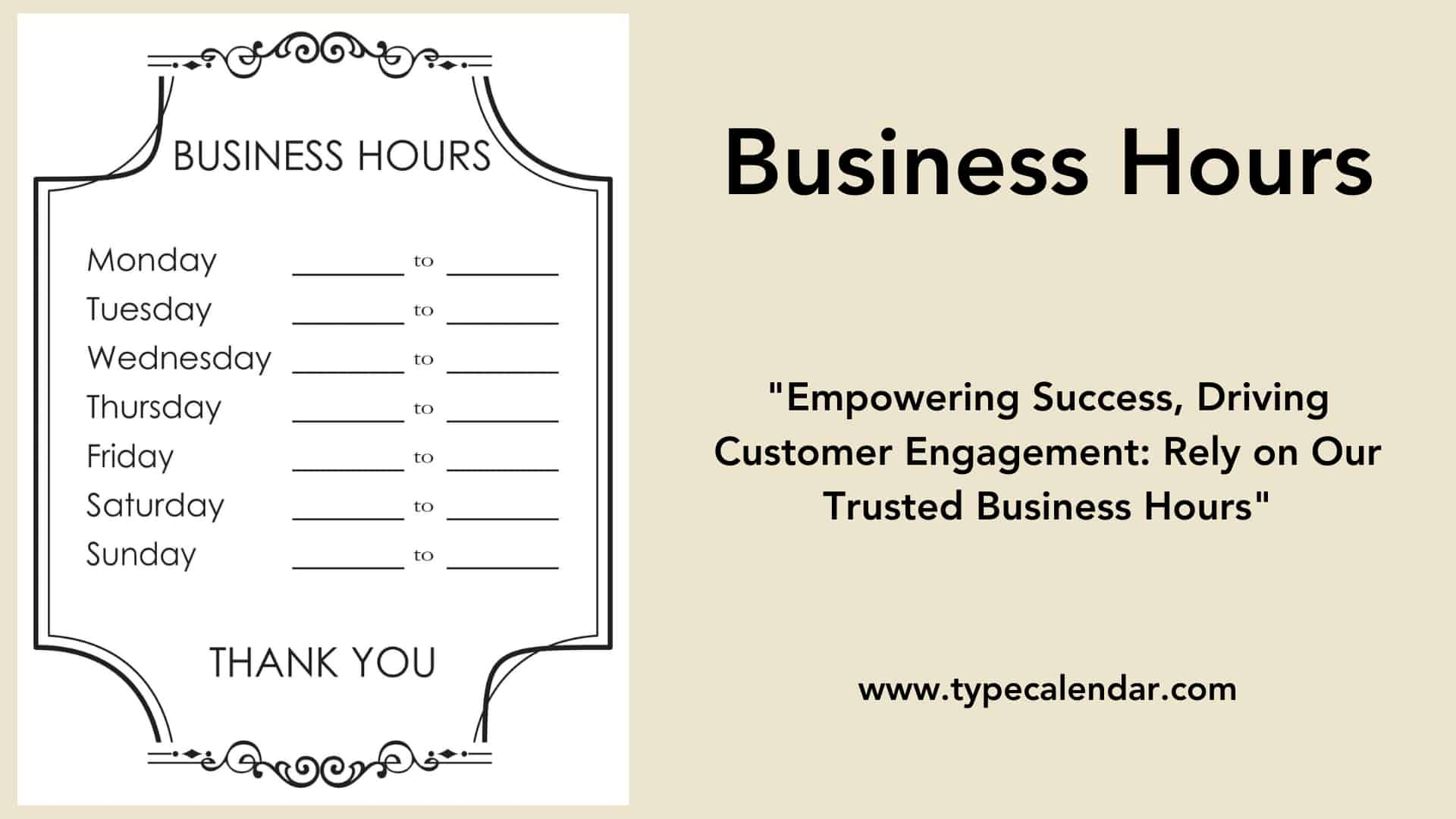 Printable Business Hours Sign