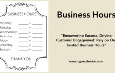 Free Printable Business Hours Templates PDF Word Excel