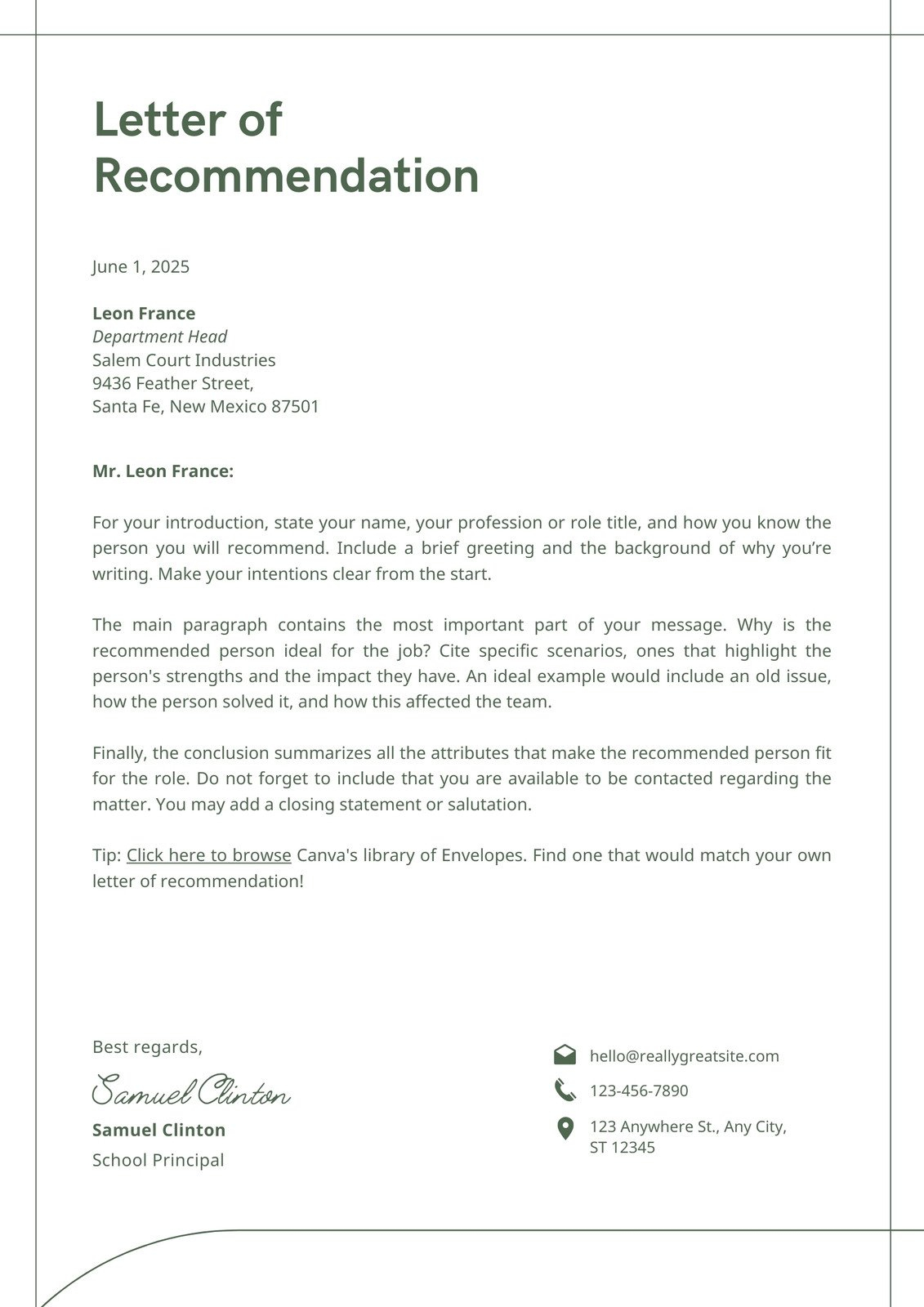 Business Letter Template Printable