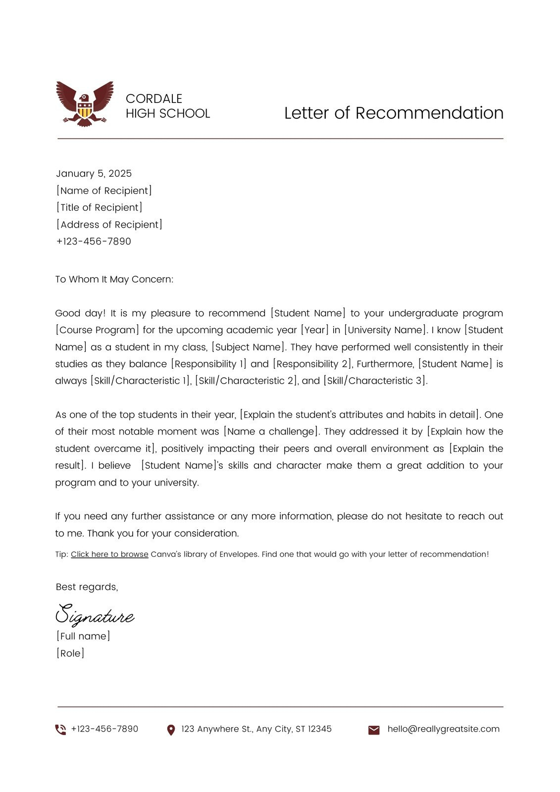 Free Printable Business Letter Templates To Customize Canva