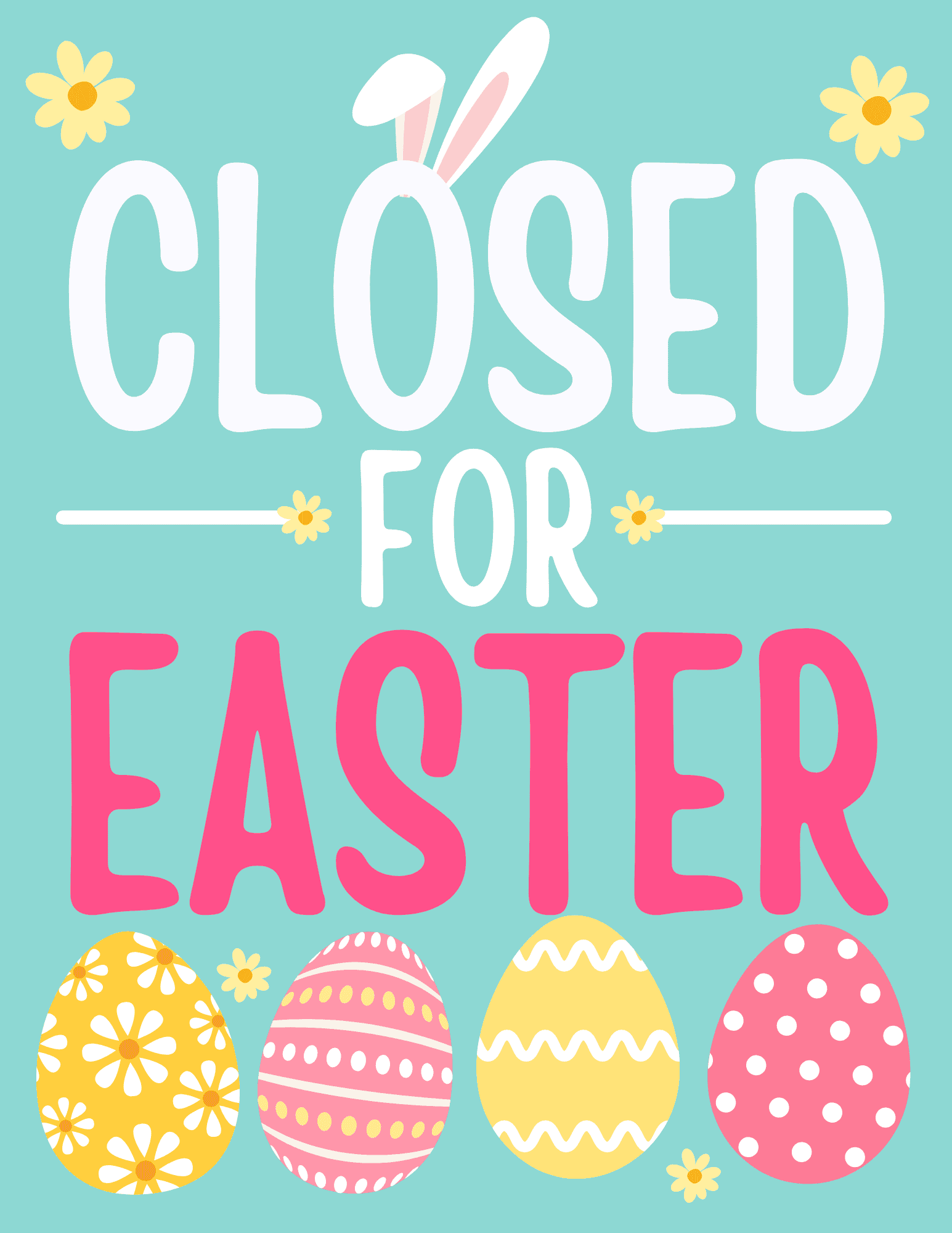 Free Printable Closed For Easter Sign PDF