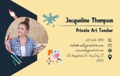 Free Printable Customizable Teacher Business Cards Canva
