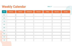Free Printable Customizable Weekly Calendar Templates Canva