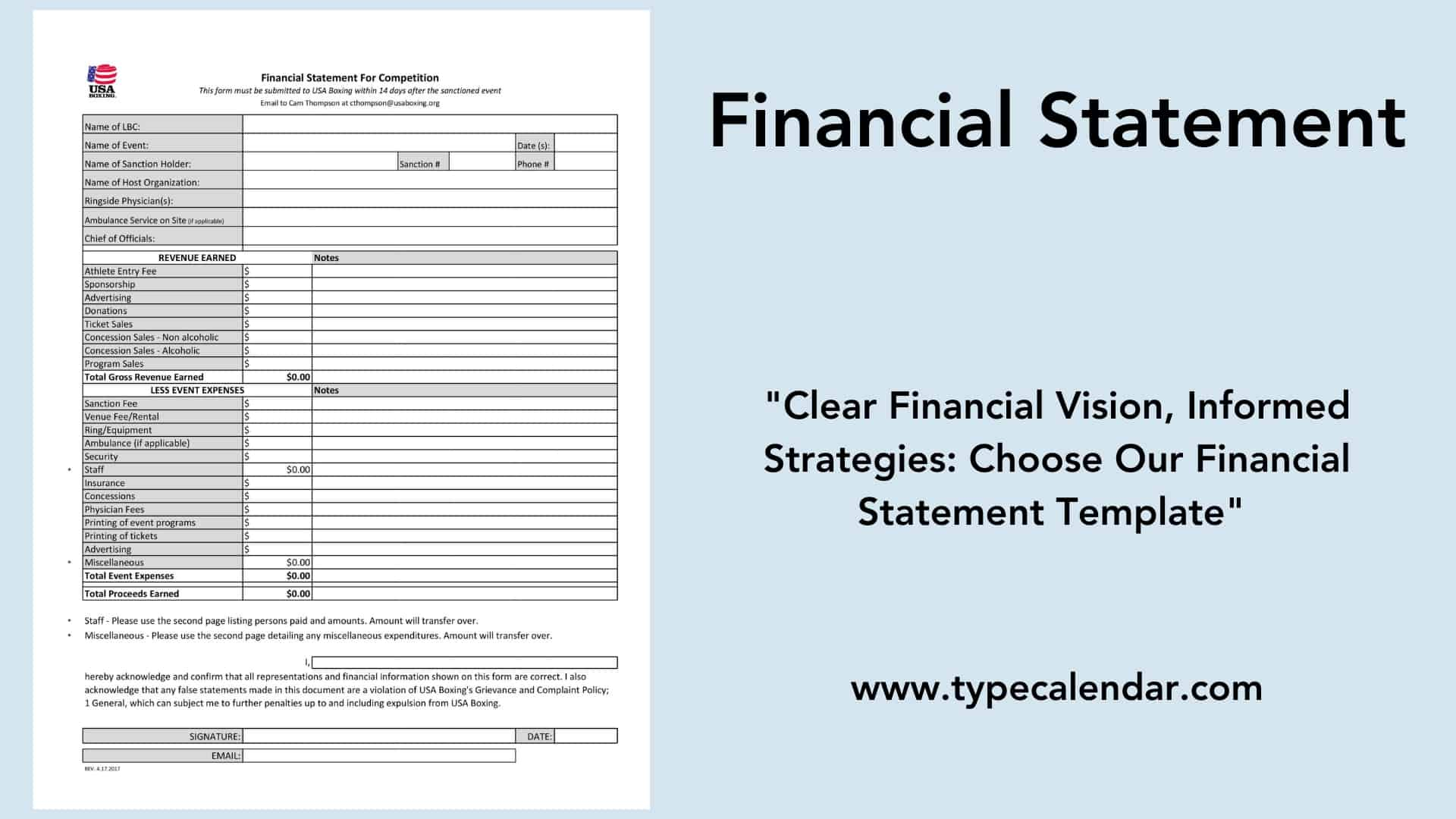 Free Printable Financial Statement Templates PDF Word Excel
