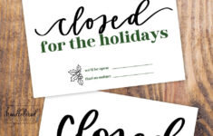 Free Printable Holiday Closed Signs Christmas Version Hand Lettered Printables