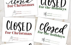 Free Printable Holiday Closed Signs Christmas Version Hand Lettered Printables