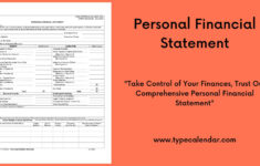 Free Printable Personal Financial Statement Templates PDF Word Excel