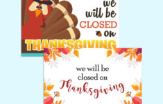 Free Printable Thanksgiving Closed Sign Templates