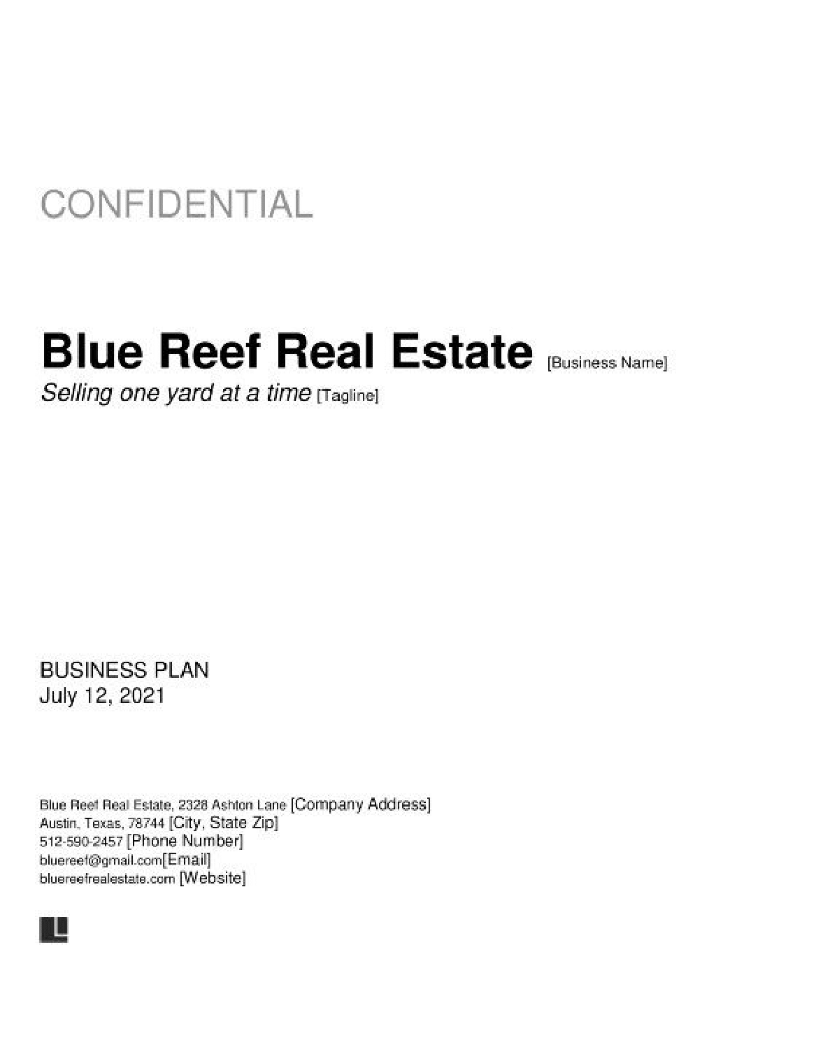 Free Real Estate Business Plan Template PDF Word