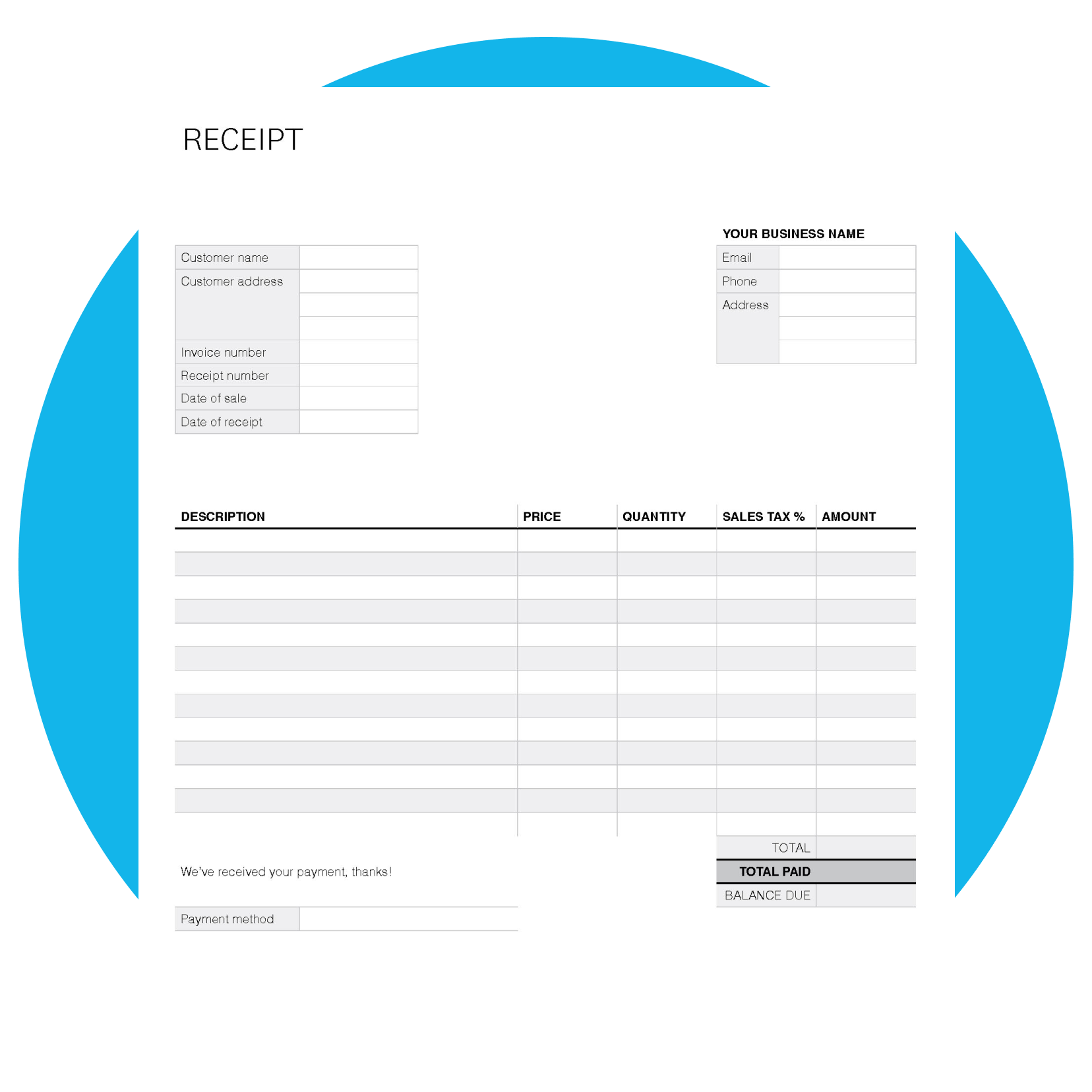 Free Printable Receipts For Business