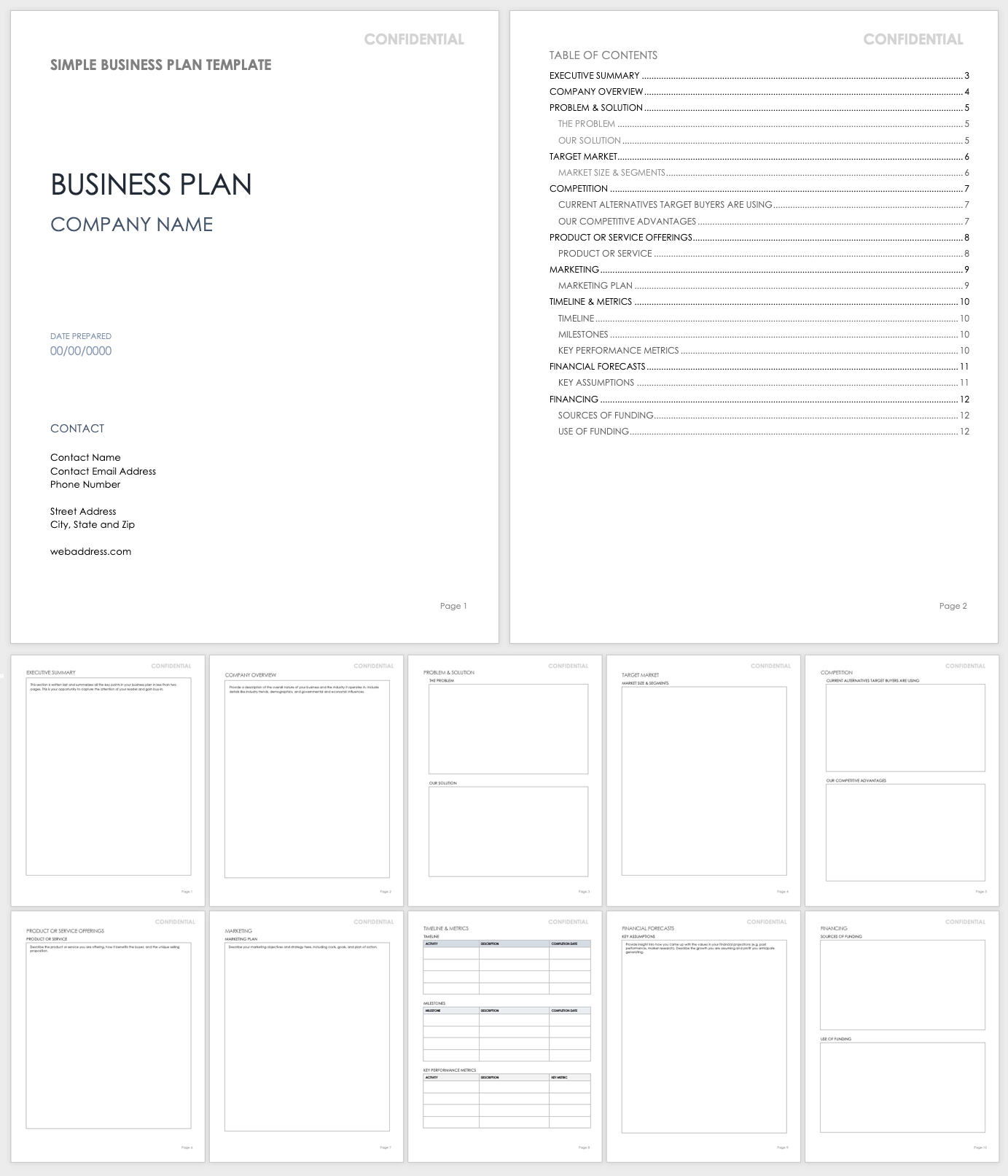 Free Printable Business Templates