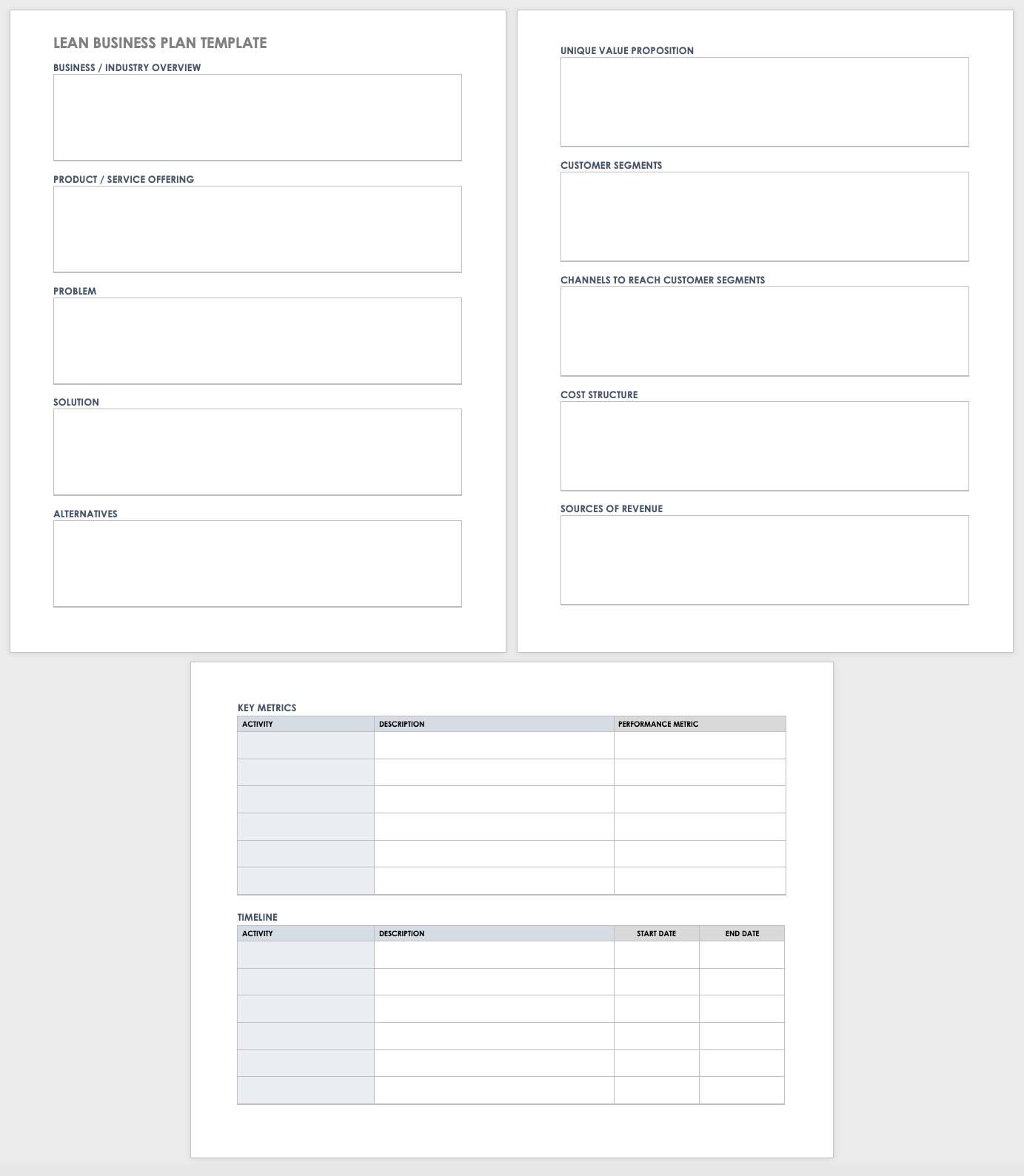 Downloadable Printable Business Plan Template