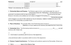 Free Small Business Partnership Agreement Template PDF Word