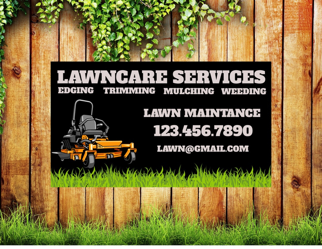Grass Cutting Business Cards Lawn Care Business Card Lawn Care Business Card Templates Business Card Designs Gardening Business Cards Etsy