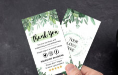 Greenery Business Thank You Card Greenery Editable Card Template MakeMeDesign