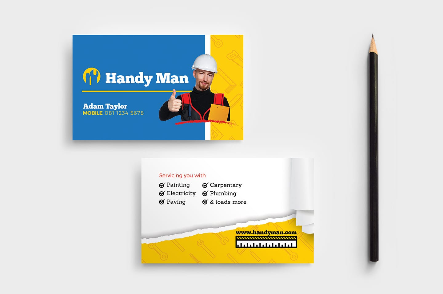 Handyman Business Card Template In PSD Ai Vector BrandPacks