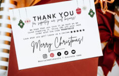 Holiday Business Thank You Card Christmas Business Card Template Thanks For Your Purchase Small Business Printable Card Xmas Card Etsy