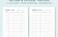 Income Expense Tracker Printable Money Tracker Business Financial Planning A4 US Letter Instant Download Etsy
