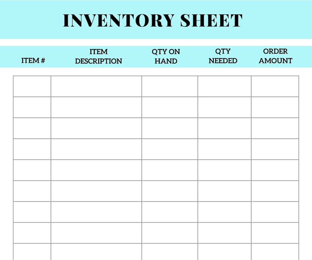 Inventory Management Form Stock Sheet Small Business Organizer Inventory List Product Inventory Tracker Template PDF Inventory Page Etsy