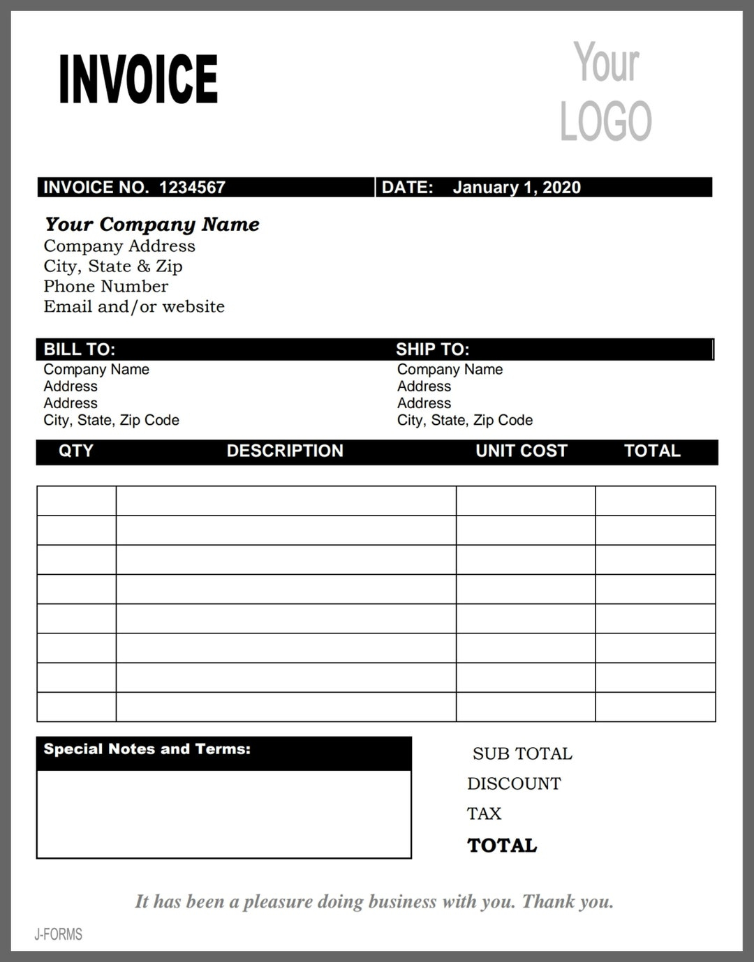 Printable Invoices For Business