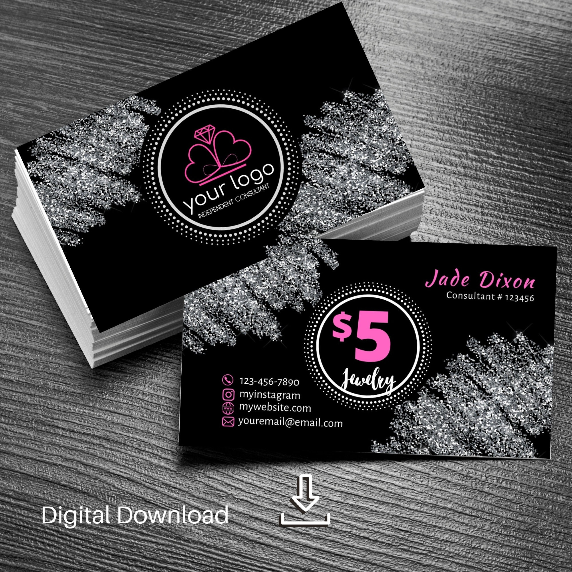 Jewelry Business Card Design Paparazzi Business Card Design Printable Business Cards Personalized Business Card Design Etsy