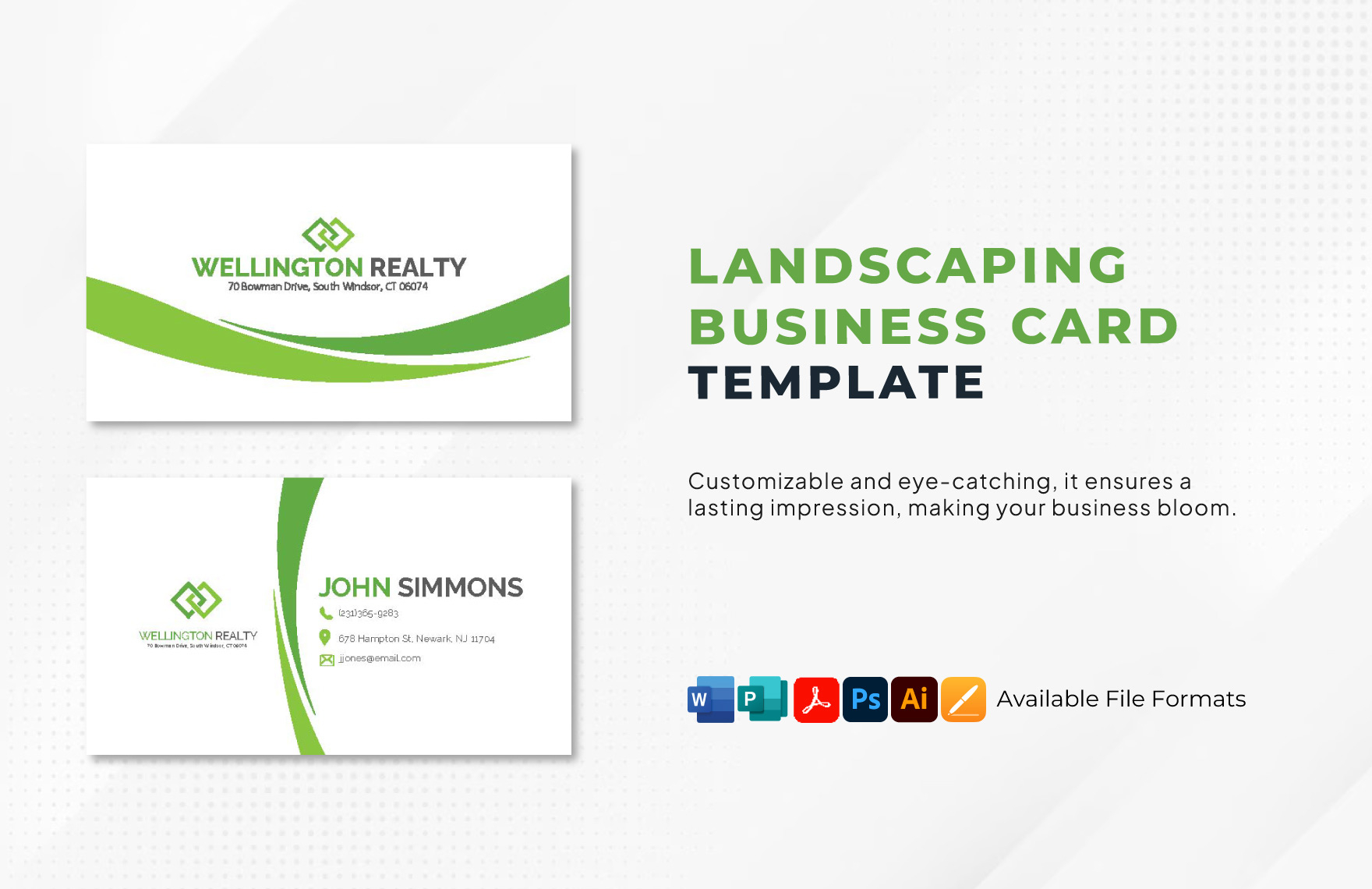 Landscaping Business Card Template In Word Pages Publisher PSD Illustrator PDF Download Template