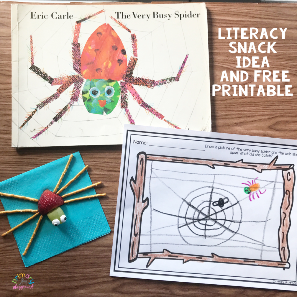 Literacy Snack Idea Spider Free Printable Primary Playground