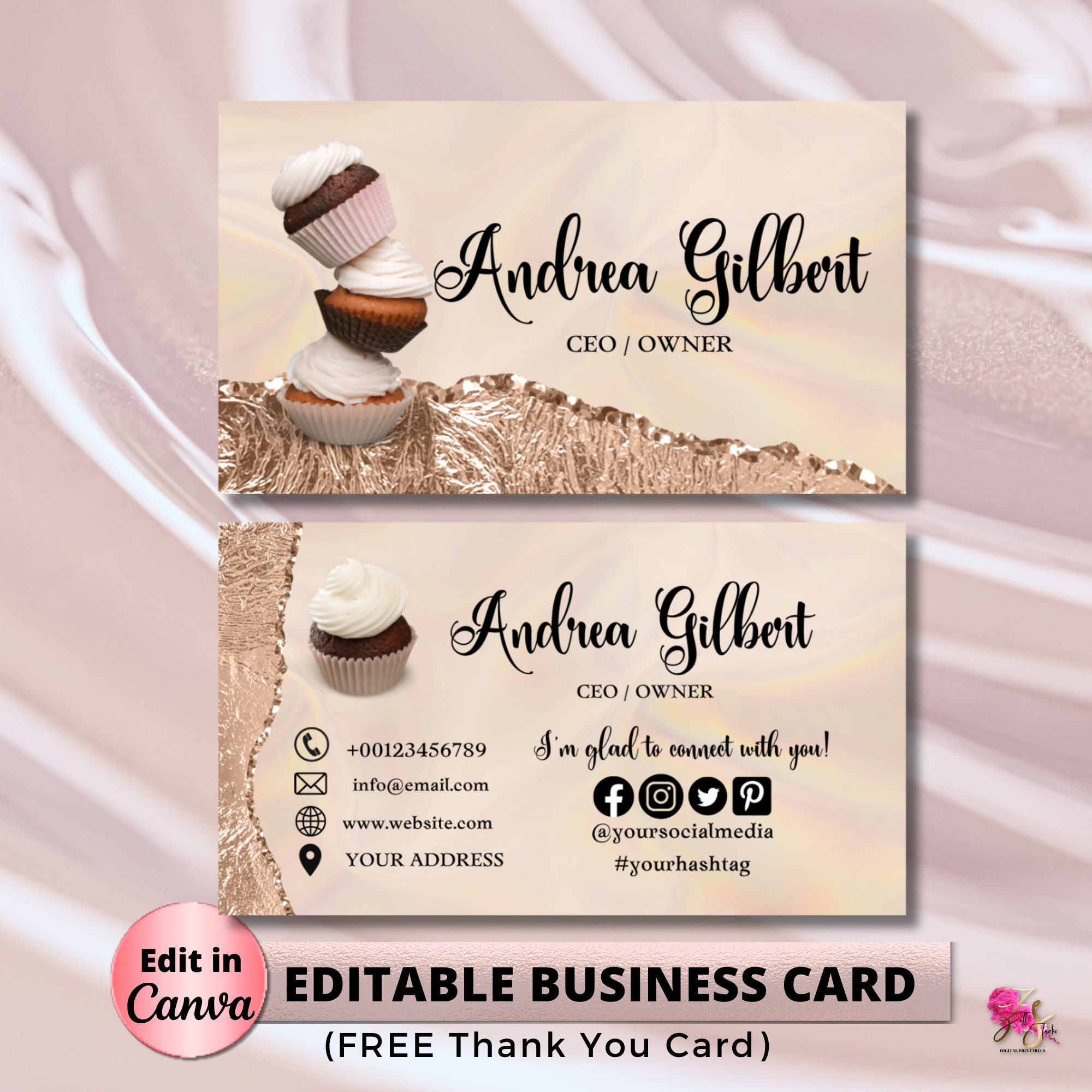 MODERN Creative Custom Cake Bakery Business Card Template DIY Business Card Editable Printable Business Card Design Cake Business Card Etsy