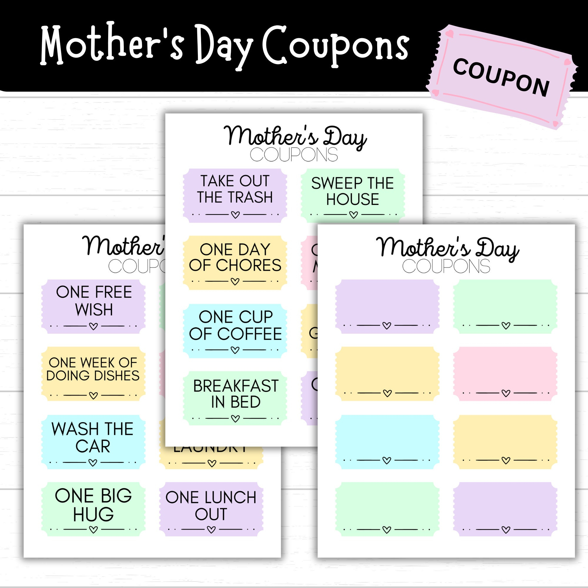 Mother s Day Coupons Coupon Book Printable Coupons For Mom Mother s Day Gift Idea DIY Coupons DIY Gift Idea Mom Appreciation Etsy