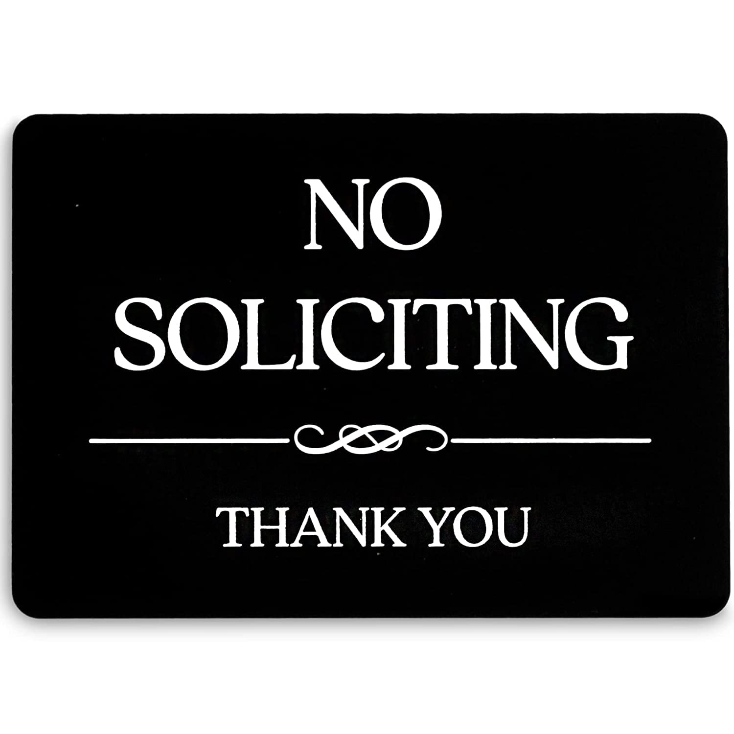 No Soliciting Sign 5 X 3 5 In Black Acrylic No Soliciting Sign For House Or Business Walmart